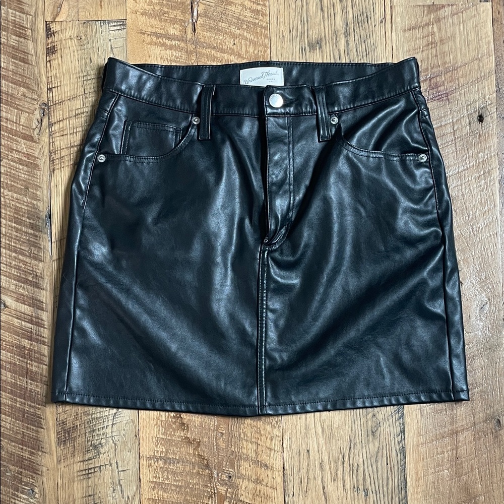Universal Thread Black Faux Leather Mini Skirt